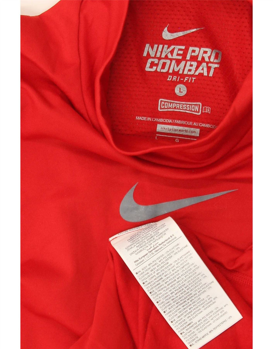 Мужской топ Nike Dri Fit с длинным рукавом, большой красный полиэстер