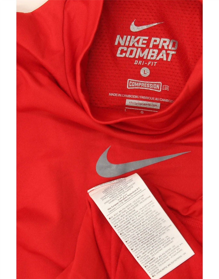 Мужской топ Nike Dri Fit с длинным рукавом, большой красный полиэстер
