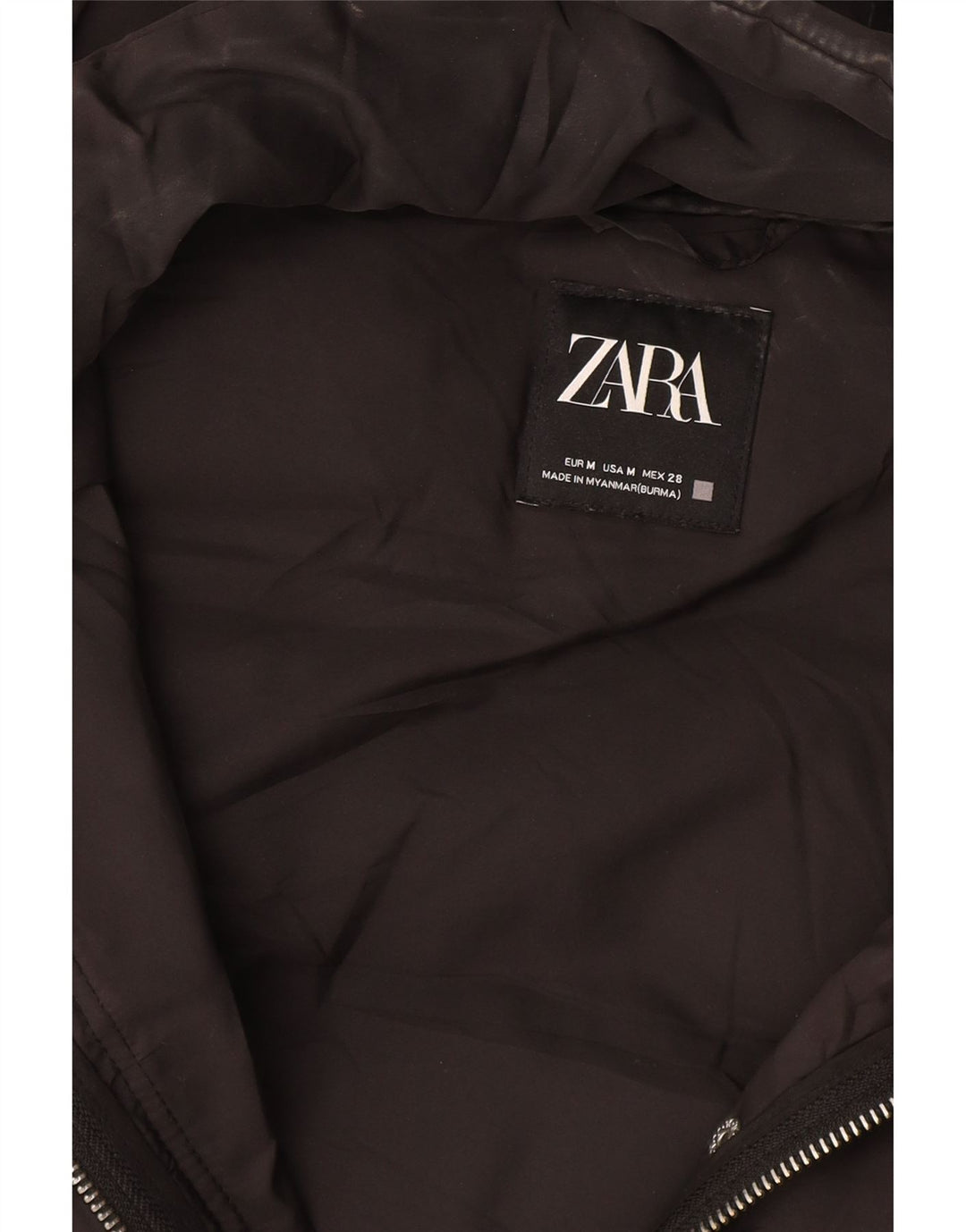 Женский утепленный жилет с капюшоном Zara UK 14, средний черный
