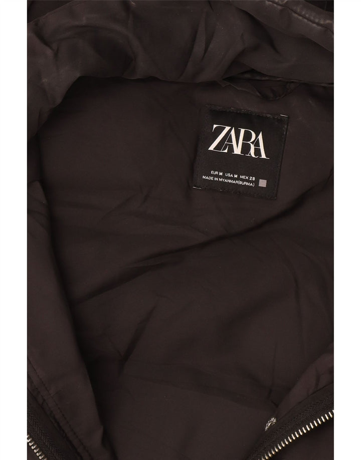 Женский утепленный жилет с капюшоном Zara UK 14, средний черный