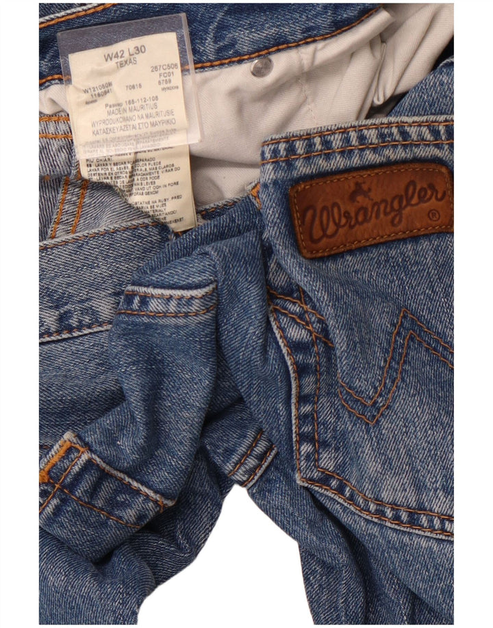 Мужские прямые джинсы WRANGLER Техас W42 L30, синий хлопок