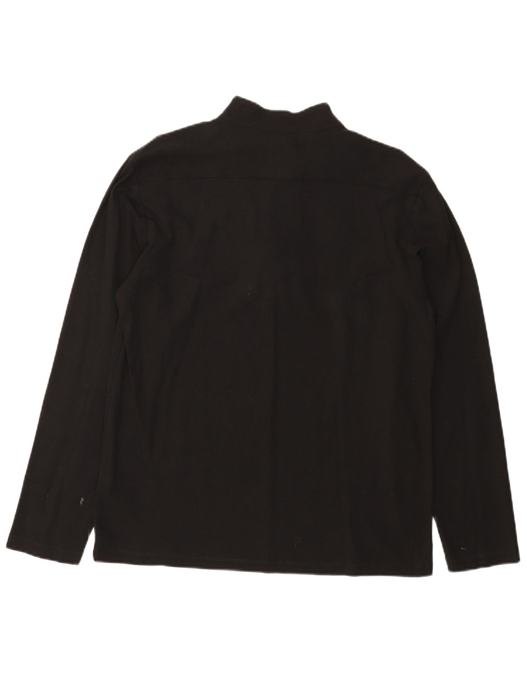 TRUSSARDI Mens Zip Neck Top Long Sleeve XL Black Cotton