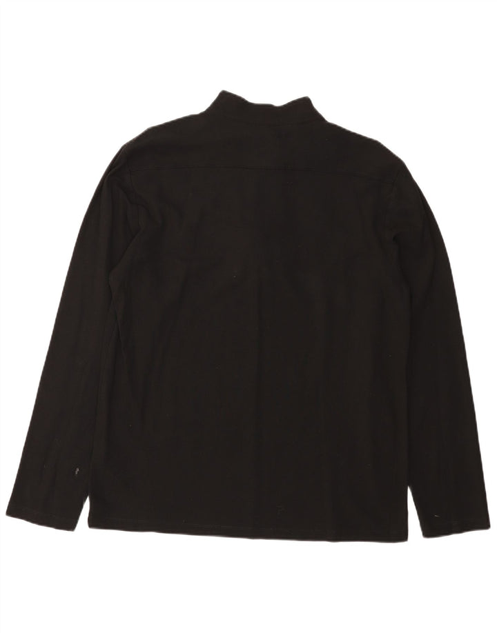 TRUSSARDI Mens Zip Neck Top Long Sleeve XL Black Cotton