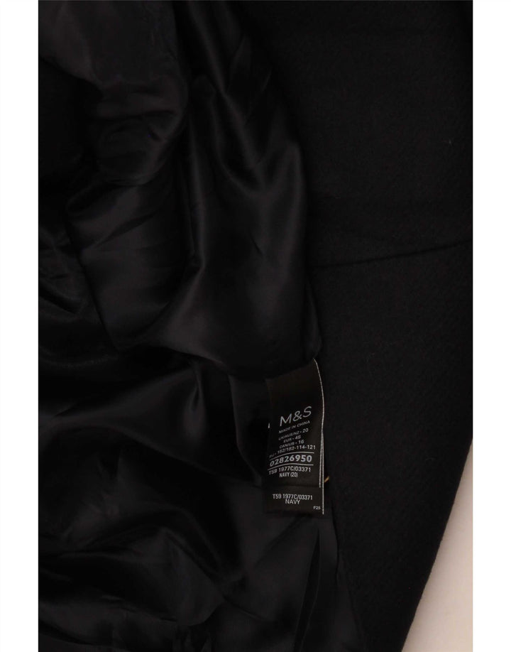 Женское полупальто Zara UK 20 2XL темно-синее, полиэстер