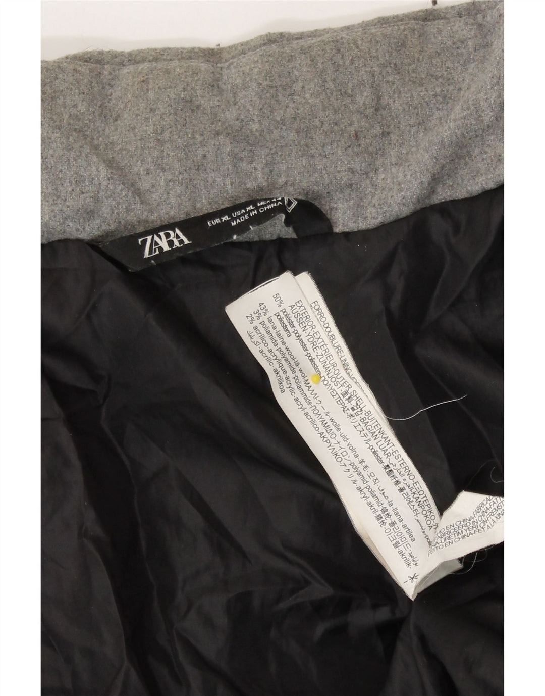 Мужская стеганая куртка Zara UK 42 XL, серый полиэстер