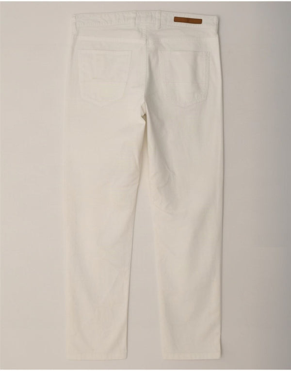 Massimo Dutti Mens Slim Fit Casual Trousers EU 42 Large W32 L28 White