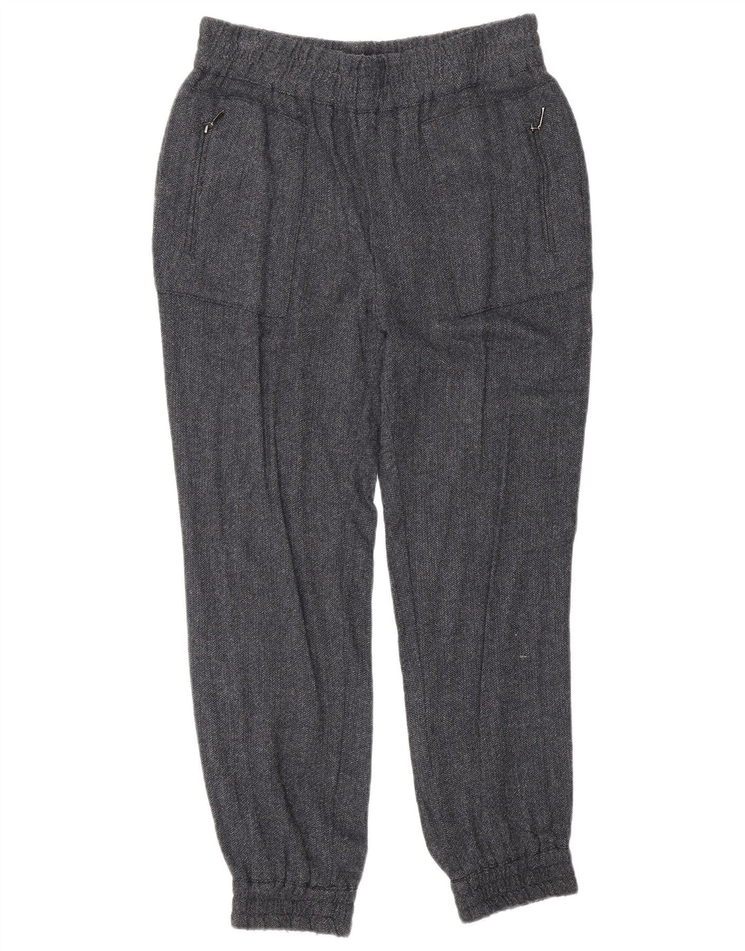 Женские джоггеры Zara Medium W28 L27 Темно-синие с узором «елочка» из вискозы