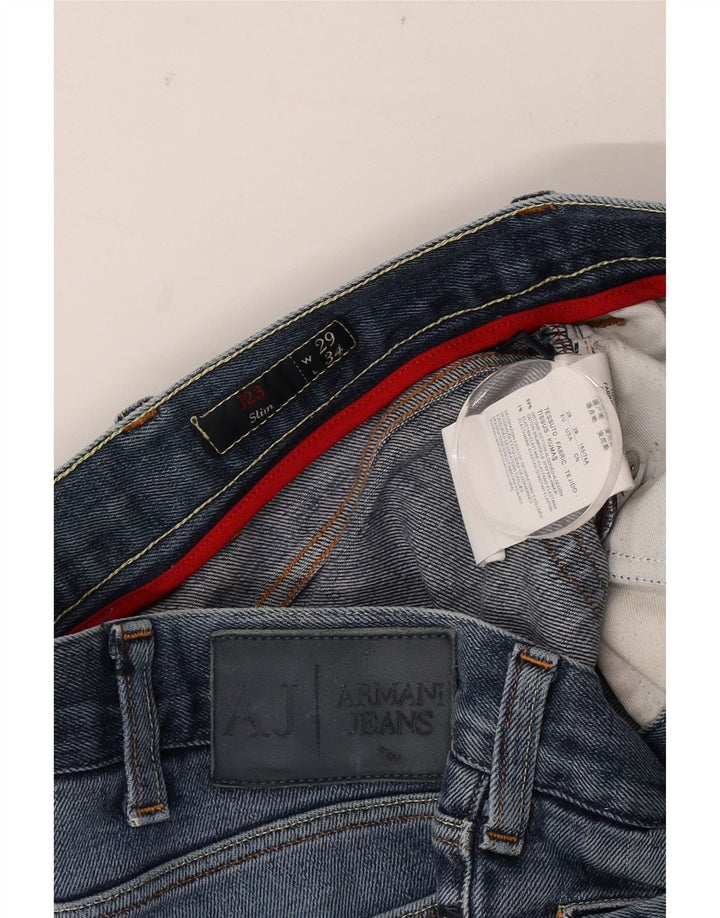 Женские узкие джинсы Armani W29 L34 синие, хлопок