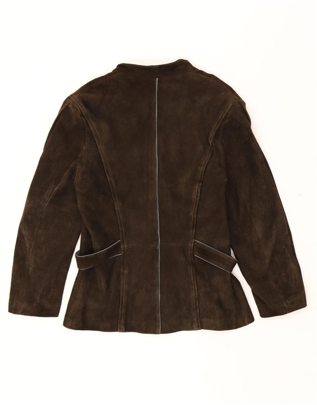 ECHTES LEDER Womens Suede 3 Button Blazer Jacket IT 36 XS Brown Leather Vintage Echtes Leder and Second-Hand Echtes Leder from Messina Hembry 