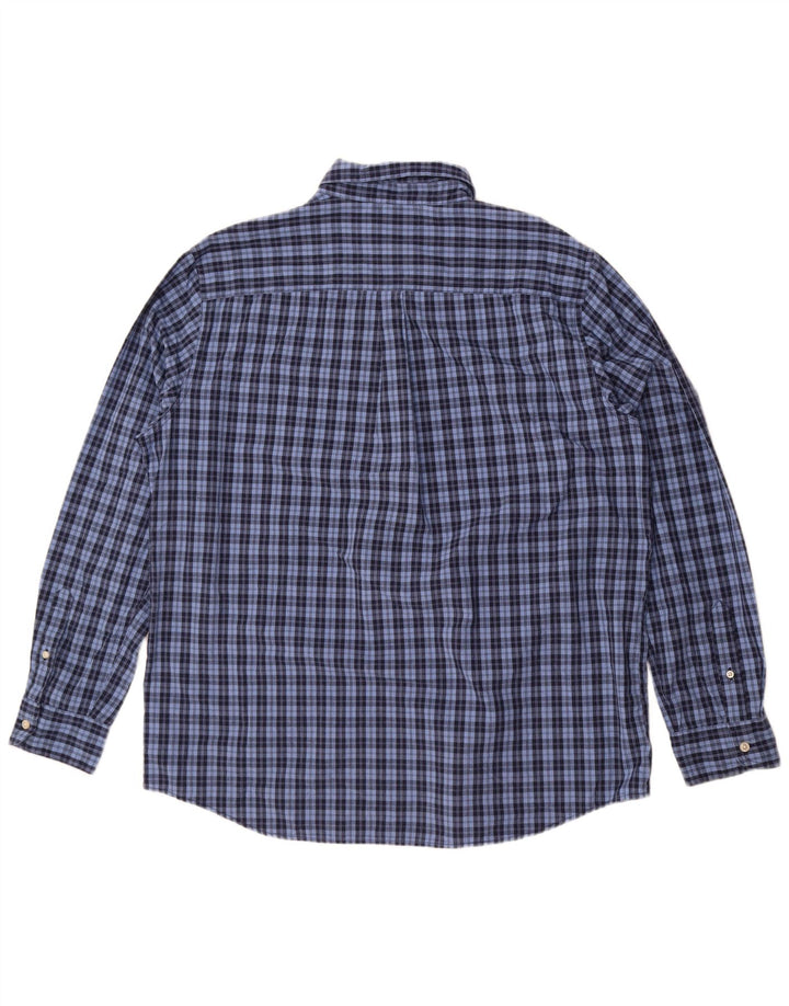 Мужская фланелевая рубашка Chaps XL, синяя клетка, хлопок