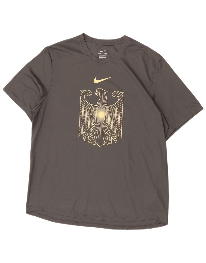 Мужская футболка Nike Dri Fit с графическим рисунком, большой серый полиэстер