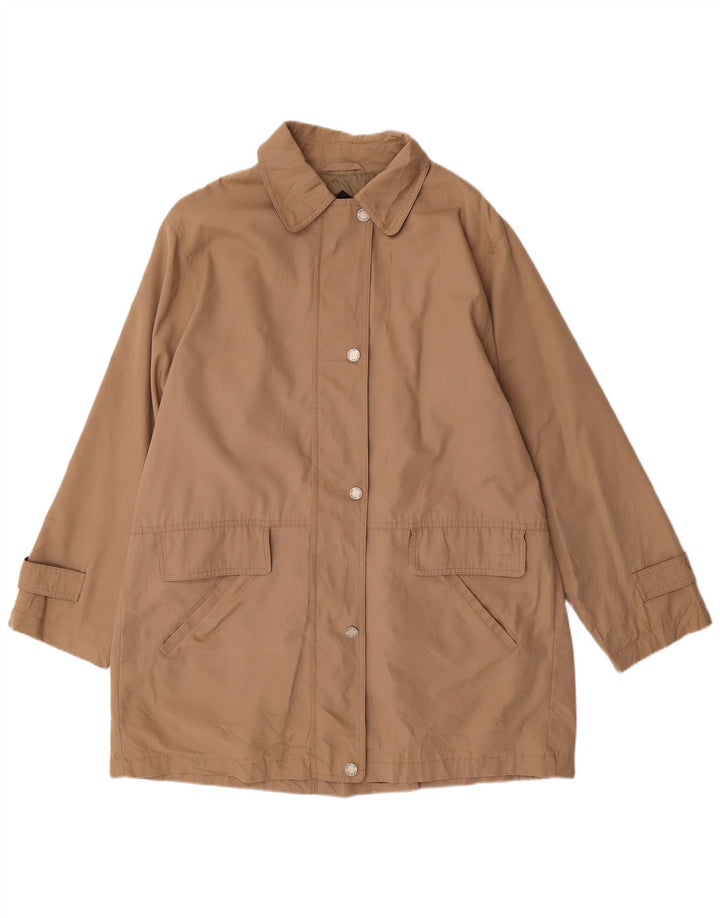 Женское пальто свободного кроя London Fog UK 14, хлопок среднего коричневого цвета