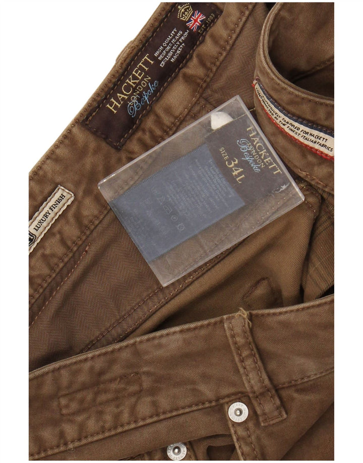 HACKETT Мужские узкие повседневные брюки W34 L34 Коричневые хлопковые