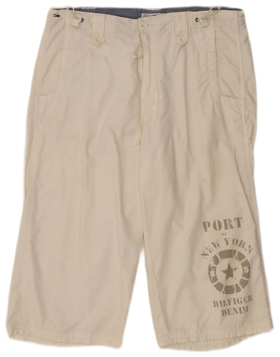 TOMMY HILFIGER Мужские шорты-бермуды с рисунком W32, белый хлопок