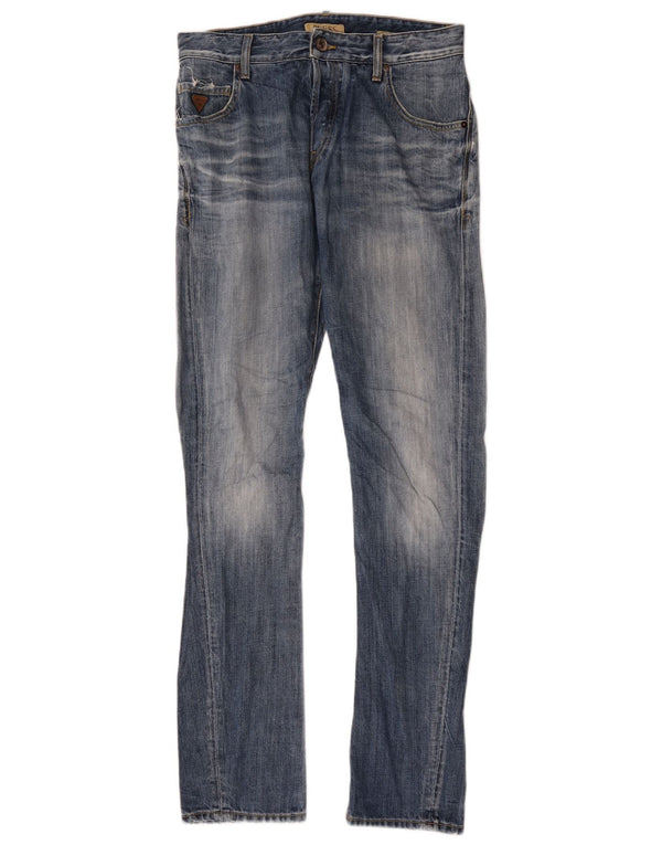 Мужские узкие джинсы Guess W30 L34 синие, хлопок
