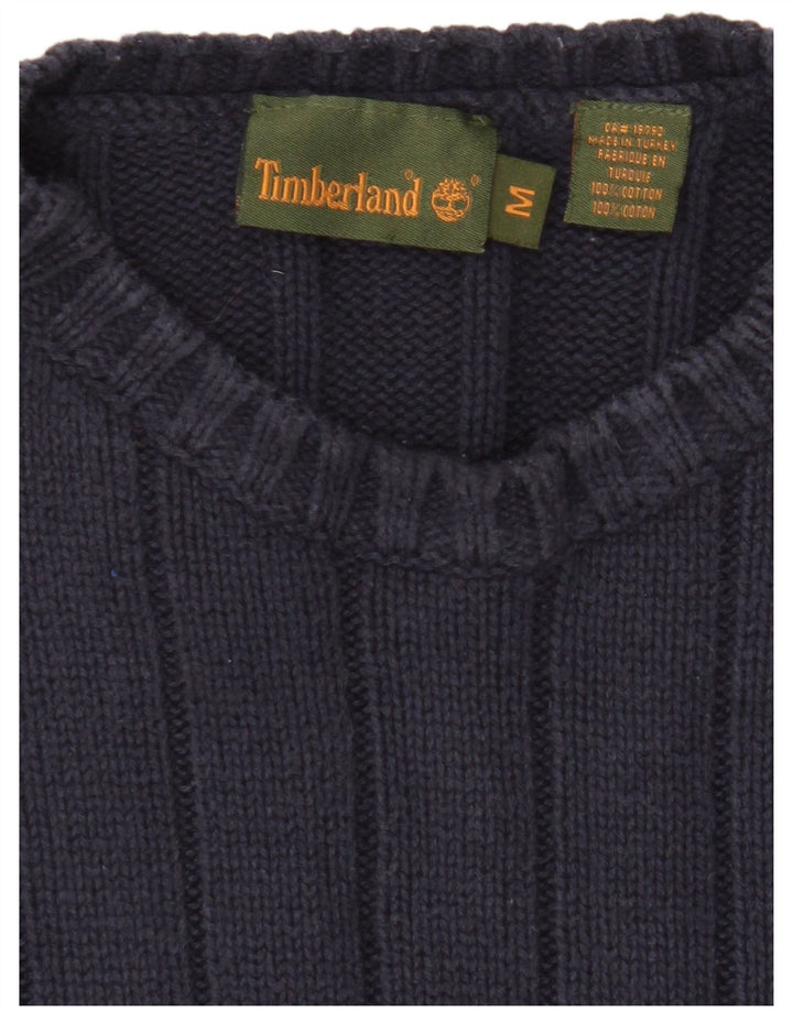 Мужской джемпер с круглым вырезом Timberland, средний темно-синий хлопковый свитер