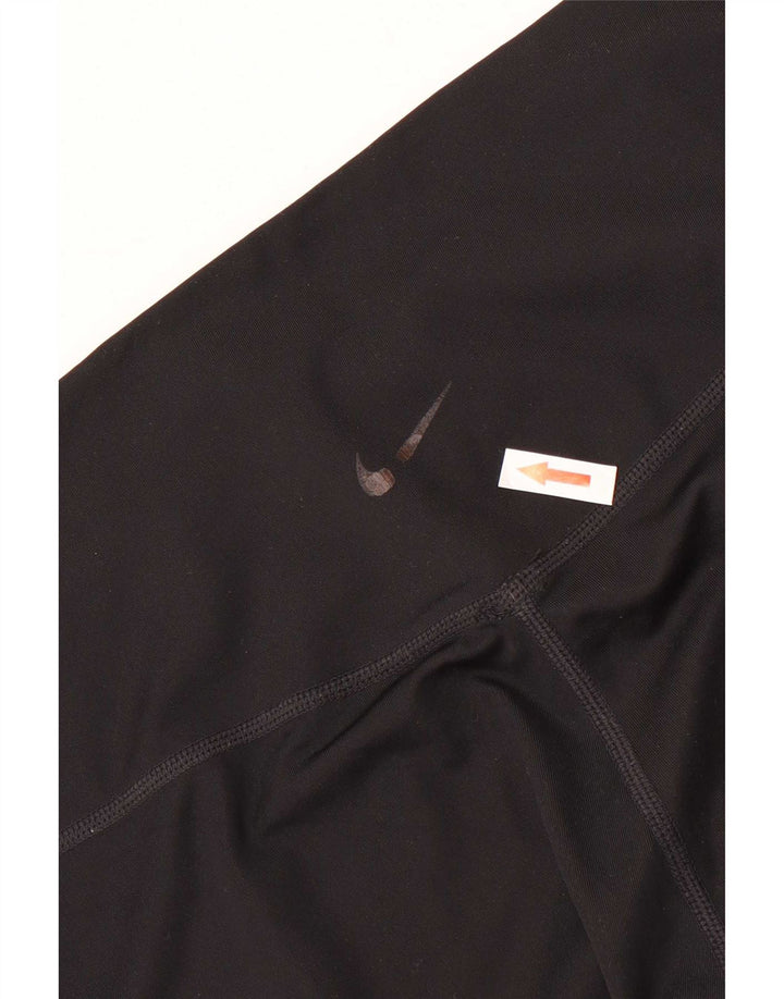 Женские леггинсы с рисунком Nike Dri Fit UK 14, большой черный полиэстер