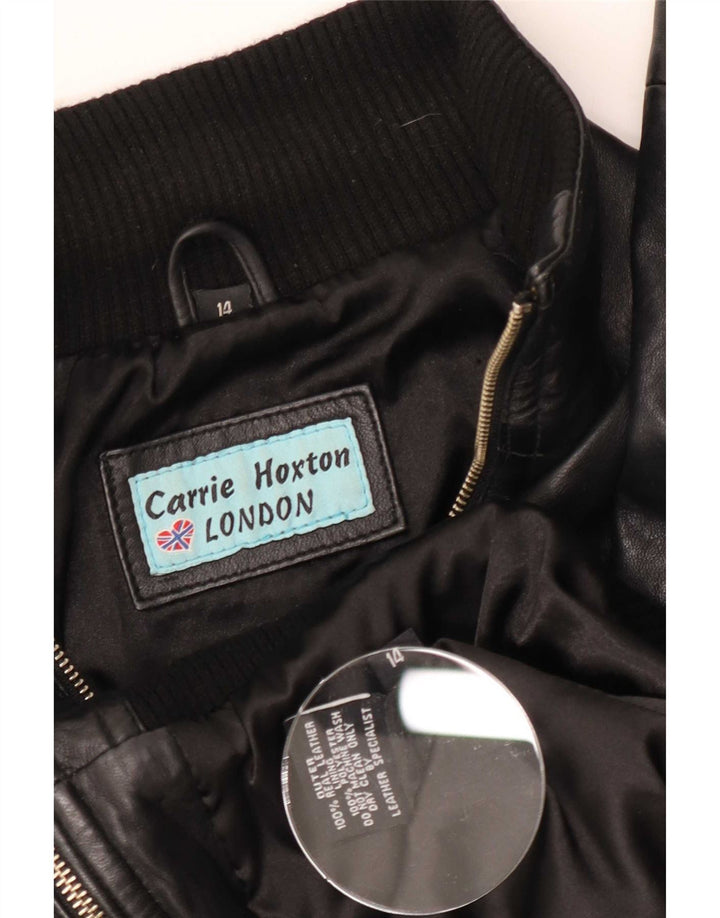 Женская кожаная куртка Carrie Hoxton UK 14, средний черный