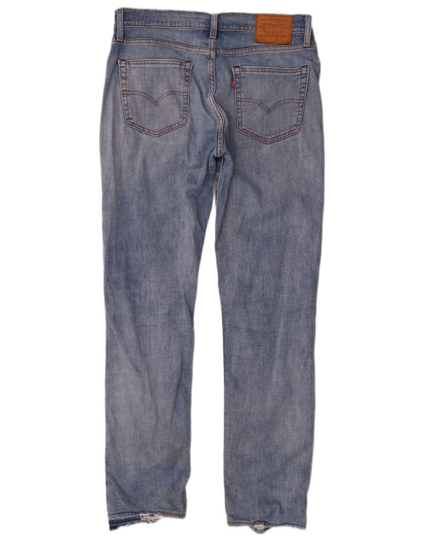 Мужские потертые узкие джинсы Levi's W34 L32, синий хлопок