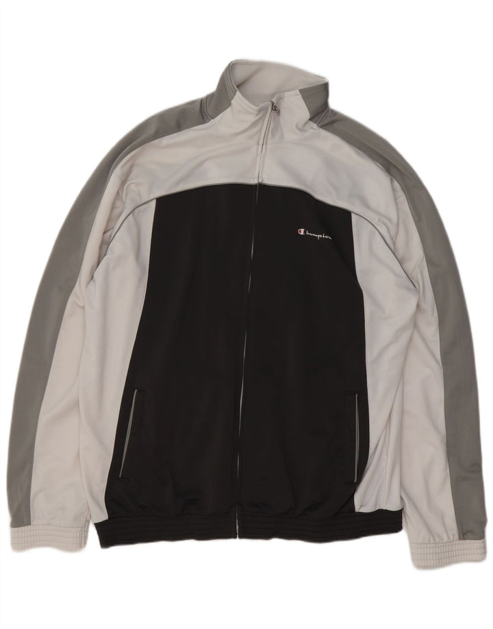 Мужской спортивный костюм Champion, верхняя куртка 2XL, черный полиэстер с цветными блоками