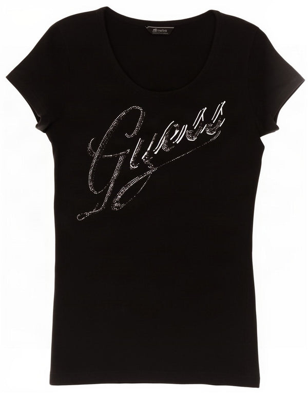 Guess Женская футболка с рисунком Top UK 8 Small Black
