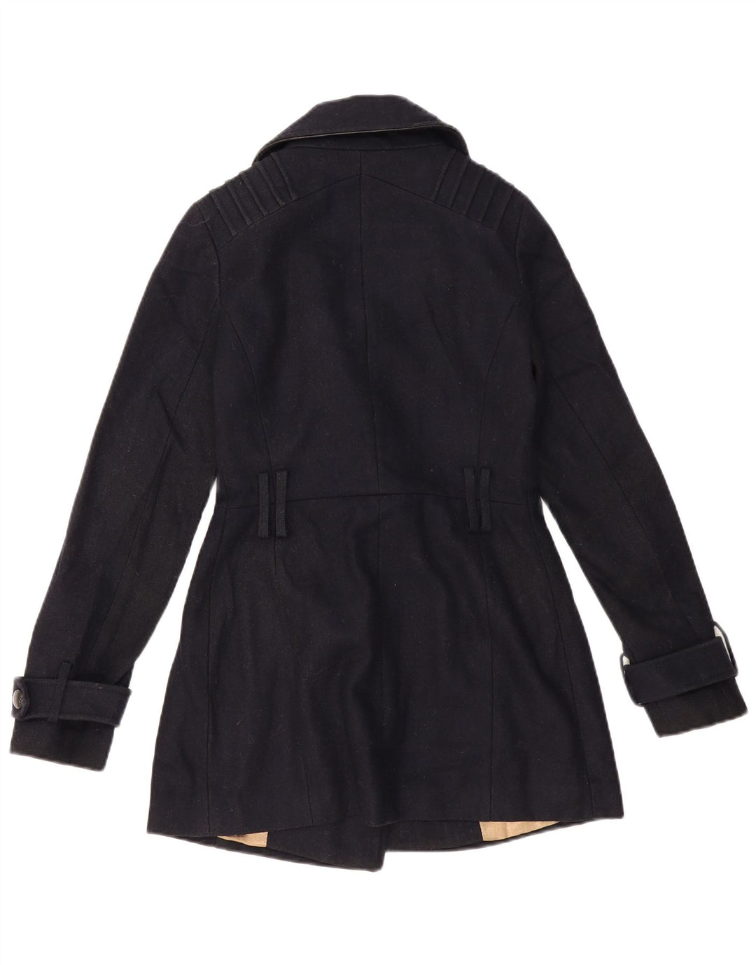 TOPSHOP Женское полупальто UK 6 XS Темно-синее, шерсть