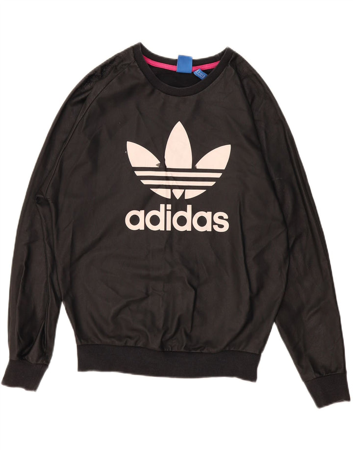 Женский джемпер большого размера с рисунком Adidas UK 8, маленький черный