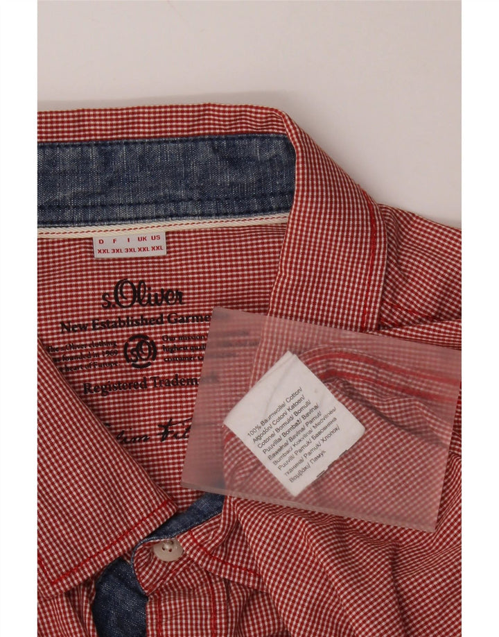 Мужская рубашка приталенного кроя S.Oliver 2XL, хлопок в красную клетку