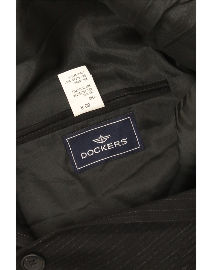 Мужской пиджак Dockers на 2 пуговицах IT 50, большая черная шерстяная полоска