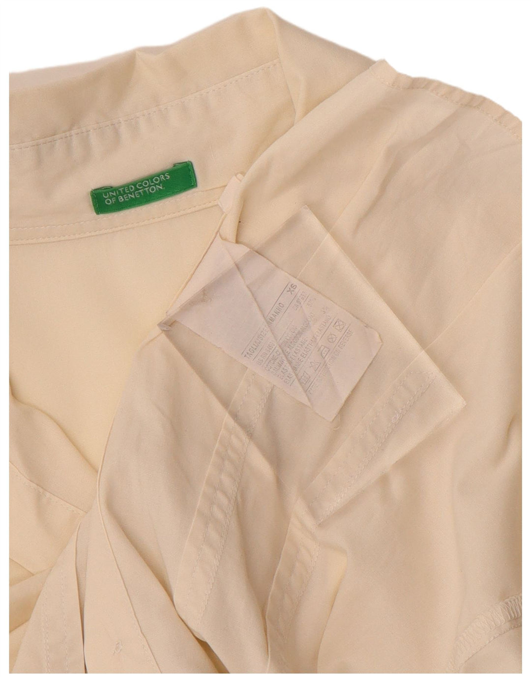 Женская деловая рубашка Benetton UK 6 XS Off White Хлопок