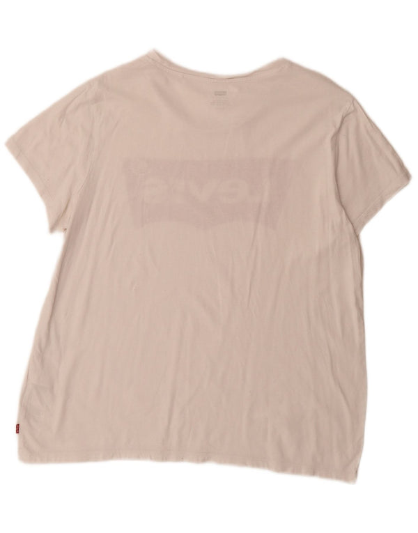 Женская футболка с рисунком Levi's Top UK 18 XL, белый хлопок