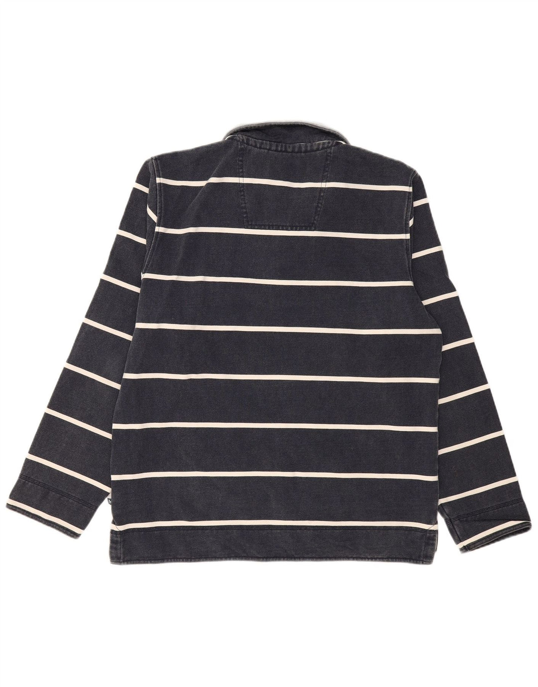 Мужская толстовка с воротником на молнии, большой темно-синий полосатый джемпер CREW CLOTHING