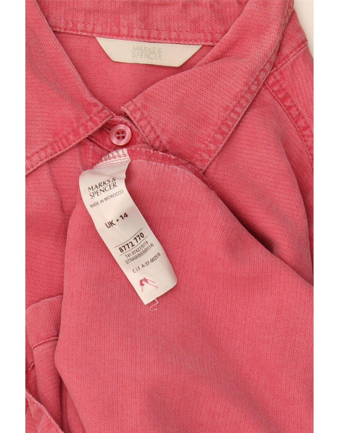 Женская рубашка Marks & Spencer UK 14, большая розовая из лиоцелла
