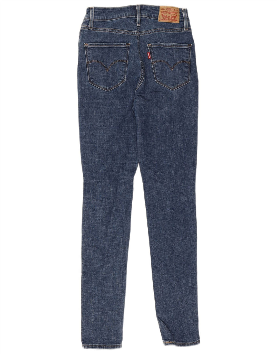 Женские потертые джинсы скинни Levi's 721 с высокой посадкой W26 L30, синий хлопок