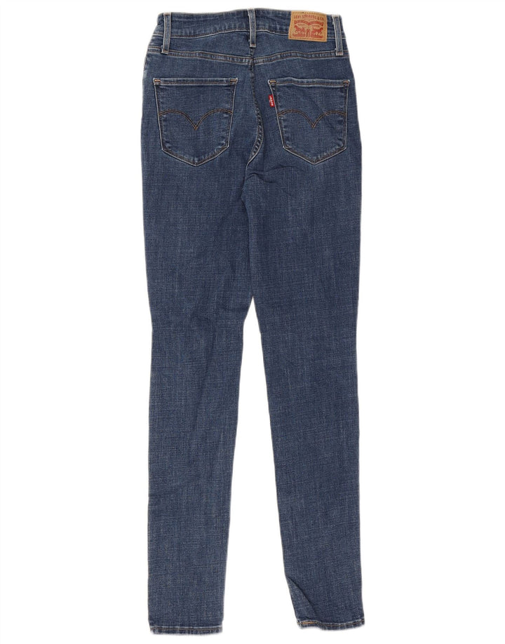 Женские потертые джинсы скинни Levi's 721 с высокой посадкой W26 L30, синий хлопок