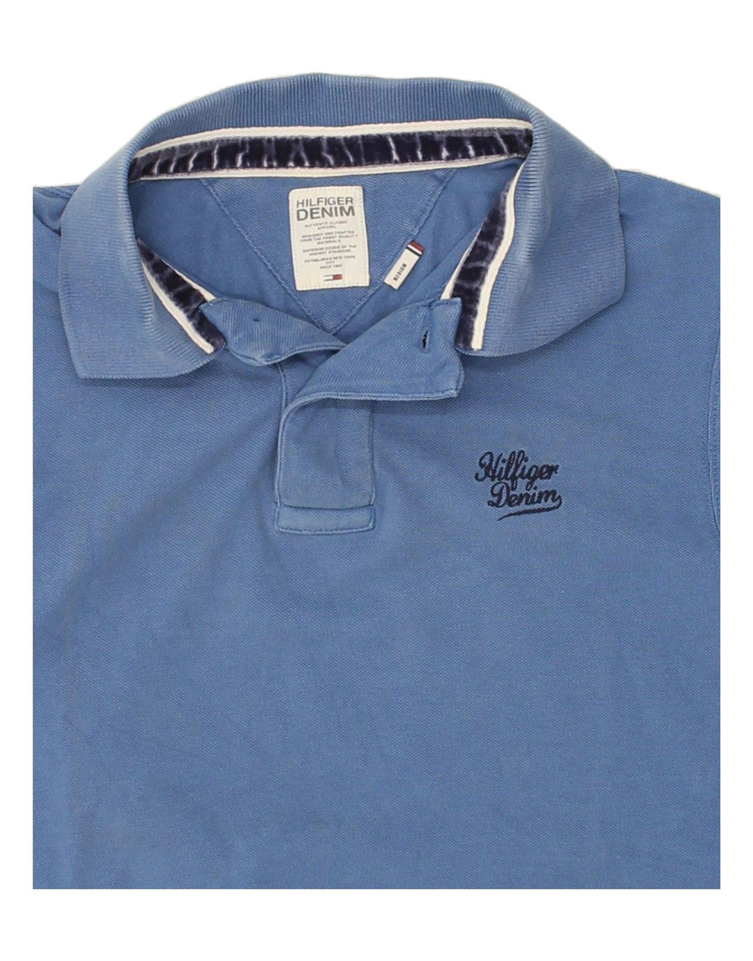 TOMMY HILFIGER Mens Polo Shirt Medium Blue Cotton Vintage Tommy Hilfiger and Second-Hand Tommy Hilfiger from Messina Hembry 