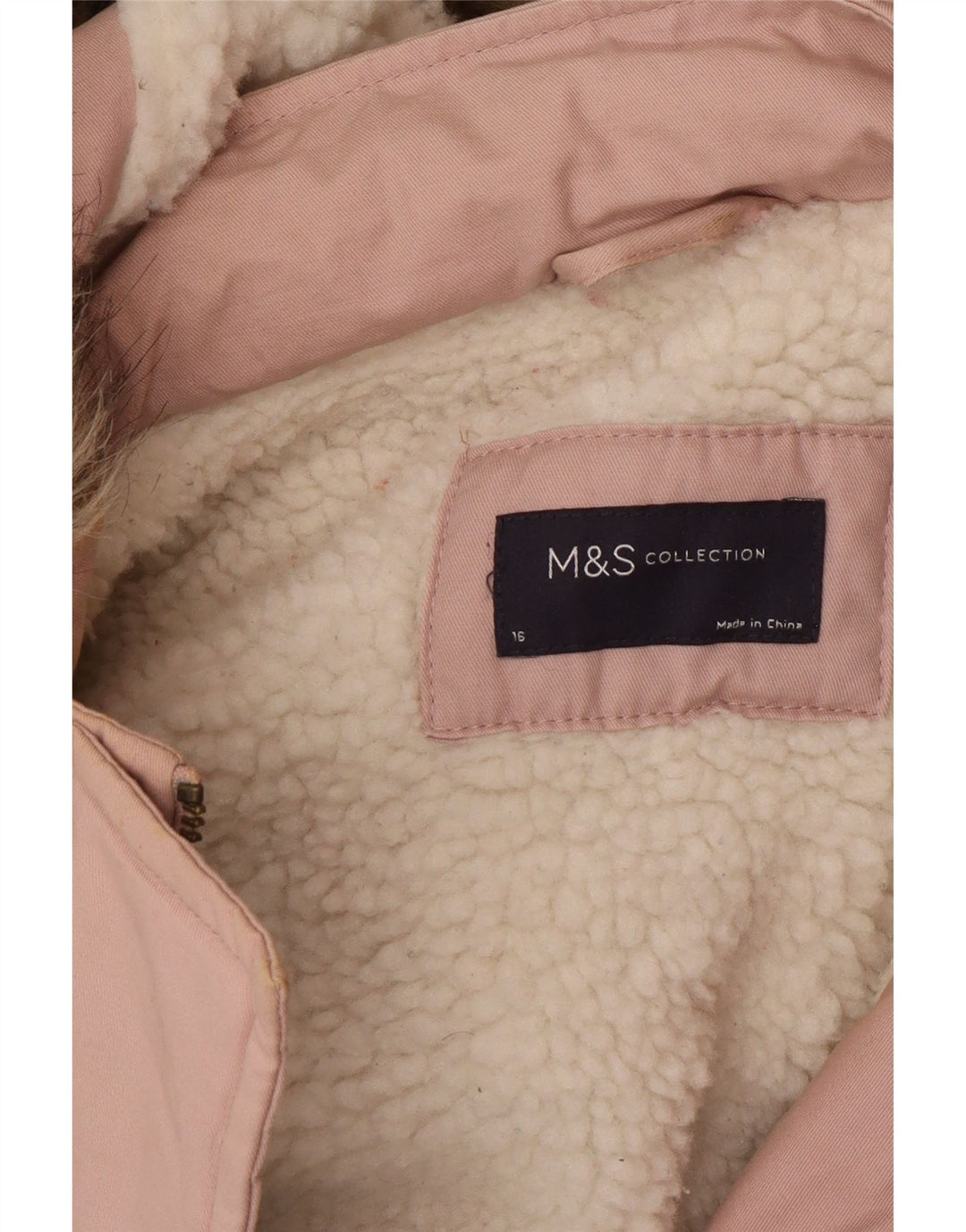 Женская парка большого размера Marks & Spencer UK 16, большая розовая