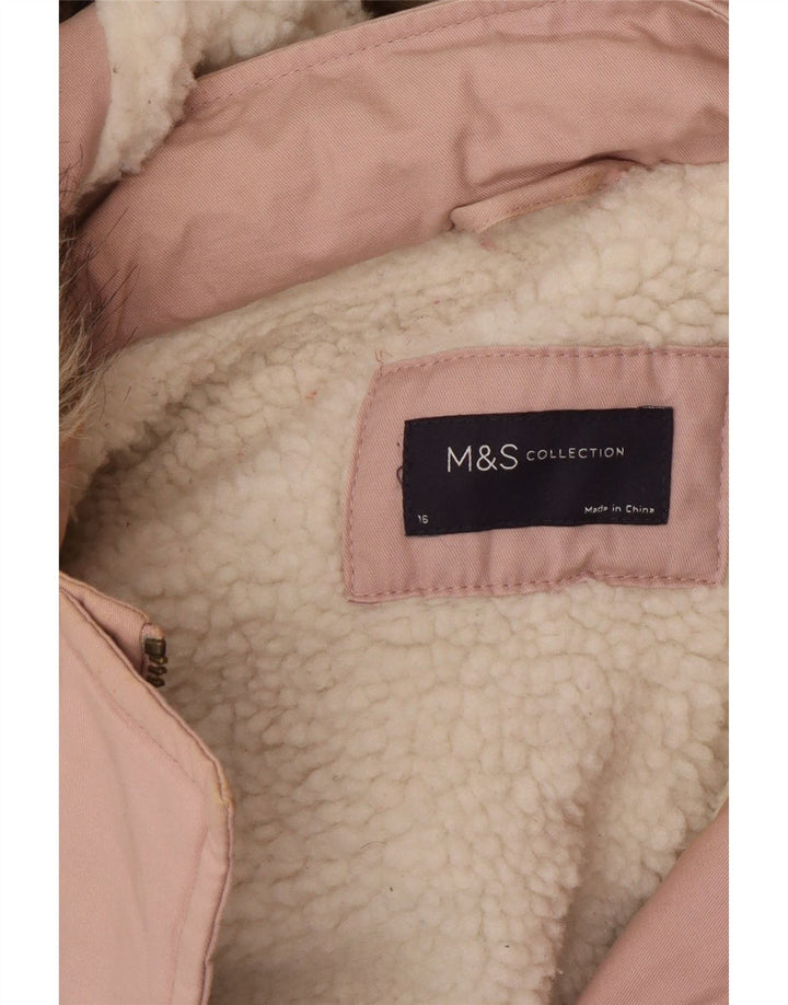Женская парка большого размера Marks & Spencer UK 16, большая розовая