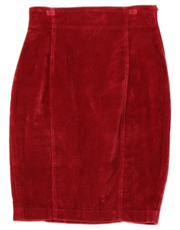 Trussardi Женская бархатная юбка-карандаш IT 40 Small W26 Бордовый хлопок