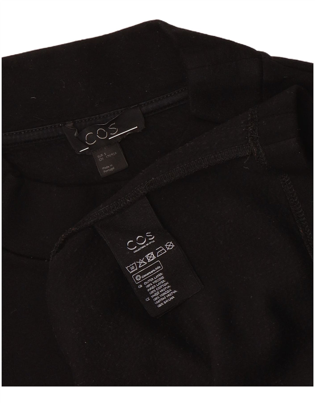 Женский оверсайз-топ Cos с длинным рукавом, UK 10, маленький, черный, вискоза