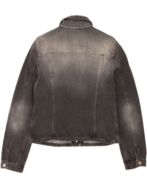 Женская укороченная джинсовая куртка Benetton UK 16, большой серый хлопок