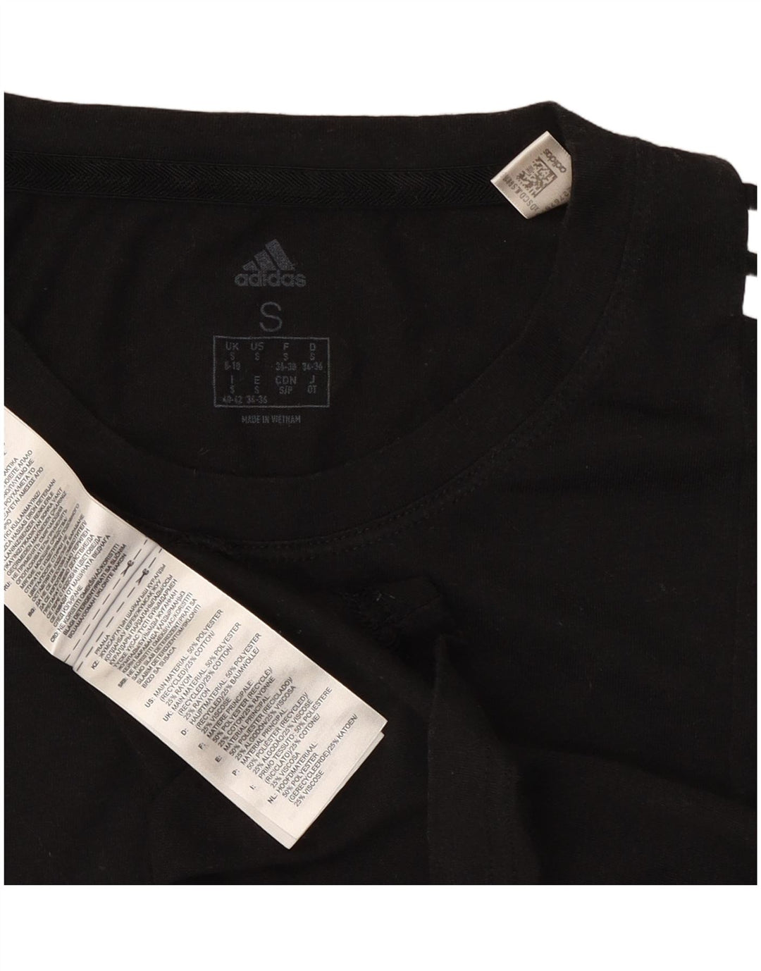 Женская футболка Adidas Top UK 8/10, маленькая, черная, полиэстер