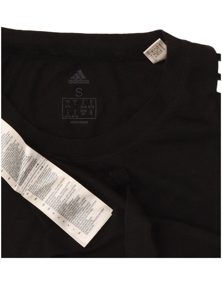 Женская футболка Adidas Top UK 8/10, маленькая, черная, полиэстер