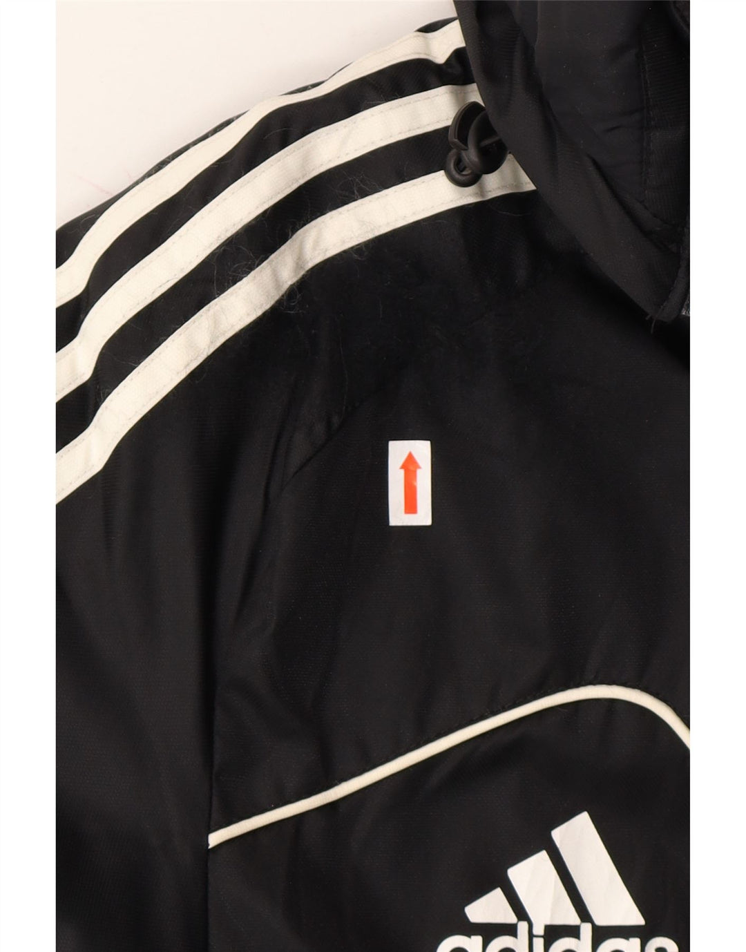 ADIDAS Womens Hooded Raincoat UK 32/34 XS Black Polyester Vintage Adidas and Second-Hand Adidas from Messina Hembry 