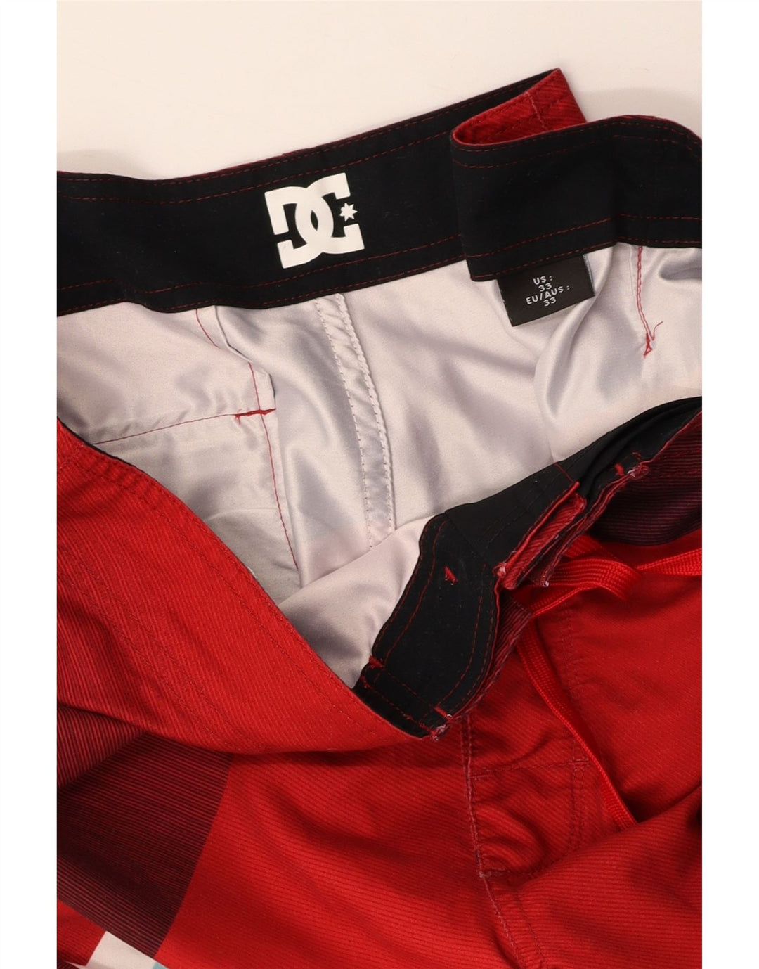 Мужские шорты для плавания DC с рисунком, средние красные цветные блоки