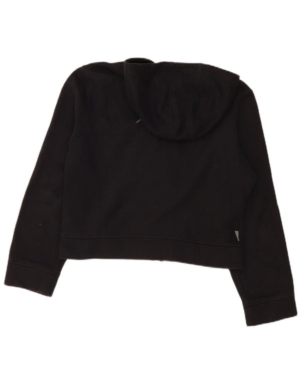 Женский укороченный свитер с капюшоном на молнии Reebok UK 14, средний черный хлопок