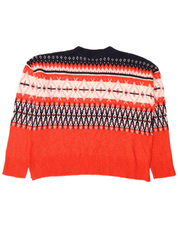 Женский джемпер с круглым вырезом Marks & Spencer UK 16, большой красный Fair Isle
