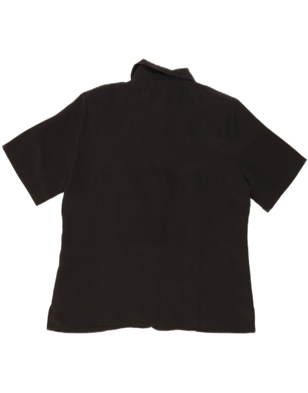VINTAGE Womens Short Sleeve Shirt Blouse UK 16 Large Black Polyester Vintage Vintage and Second-Hand Vintage from Messina Hembry 