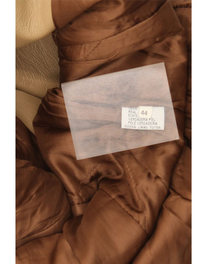 Винтажное женское кожаное пальто IT 44 Medium Beige