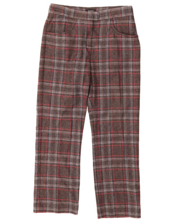 Женские прямые повседневные брюки Max & Co. UK 8, маленькие W26 L30, серая клетка